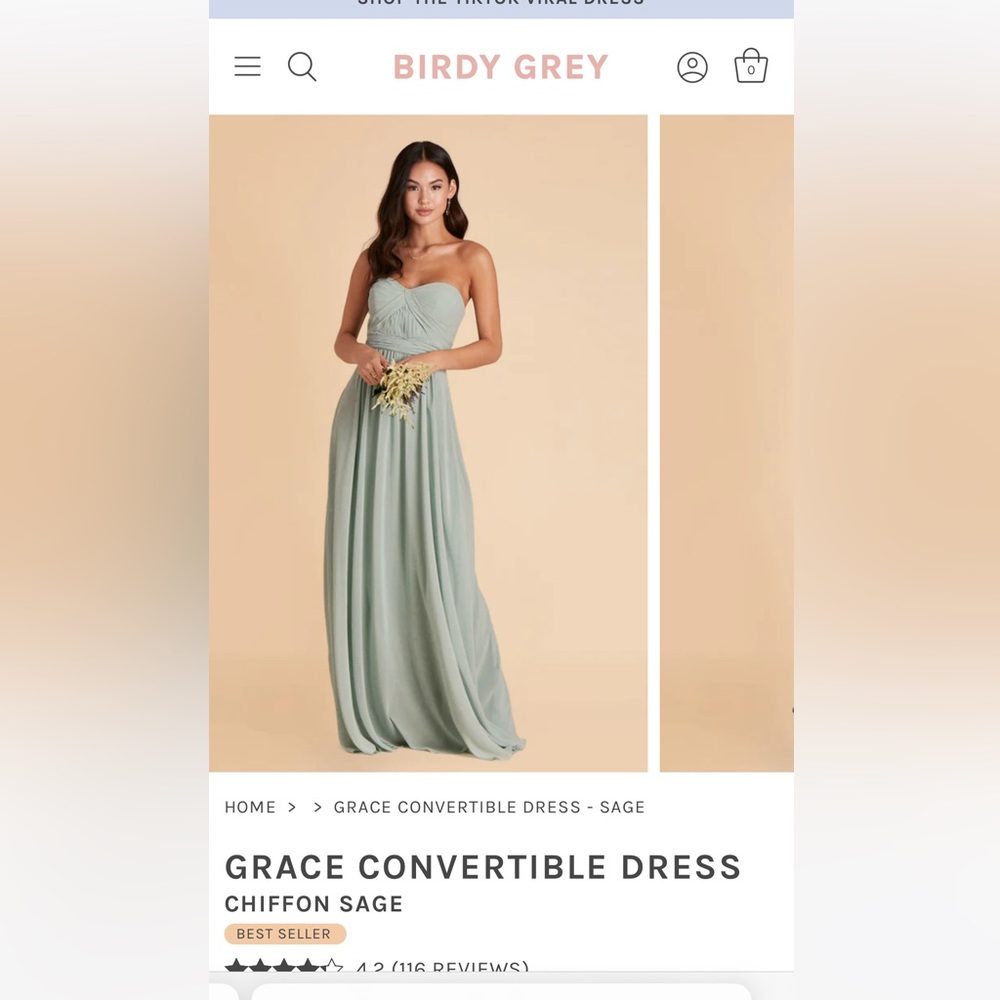 Birdy Grey Grace Convertible Bridesmaid dress In Sage Color